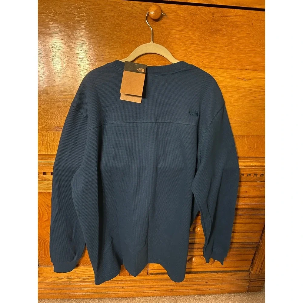 The North Face Mens Waffle Henley Shirt Blue‎ XL Gorpcore Utility 90s Grunge NEW